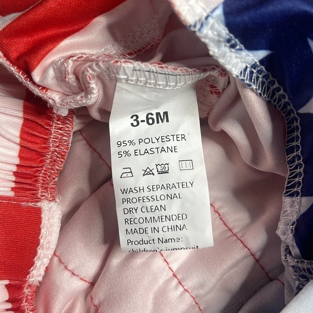 Patriotic Baby Girl Romper with Headband 3-6 Months